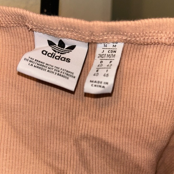 Adidas Spaghetti Strap Crop Top Women’s Size Medium RibbedTank Top Sz: M - Picture 2 of 5